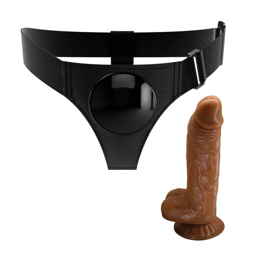 PRETTY LOVE - ARNÊS CUECAS ARNÊS UNIVERSAL COM DILDO MICHEAL 20 CM PRETO